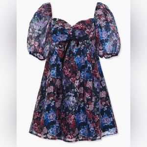 Floral Puff Sleeve Mini Dress